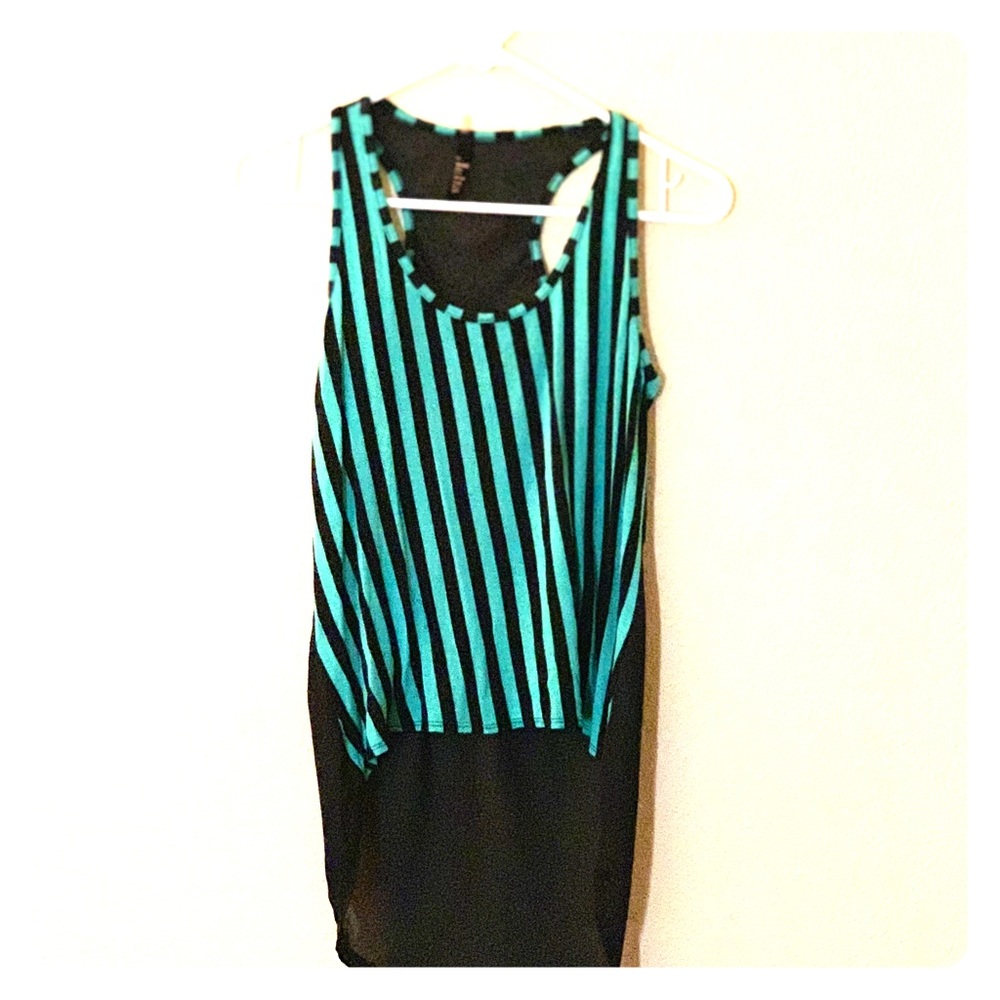 Sheer back tank top